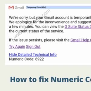 gmail numeric code 6922